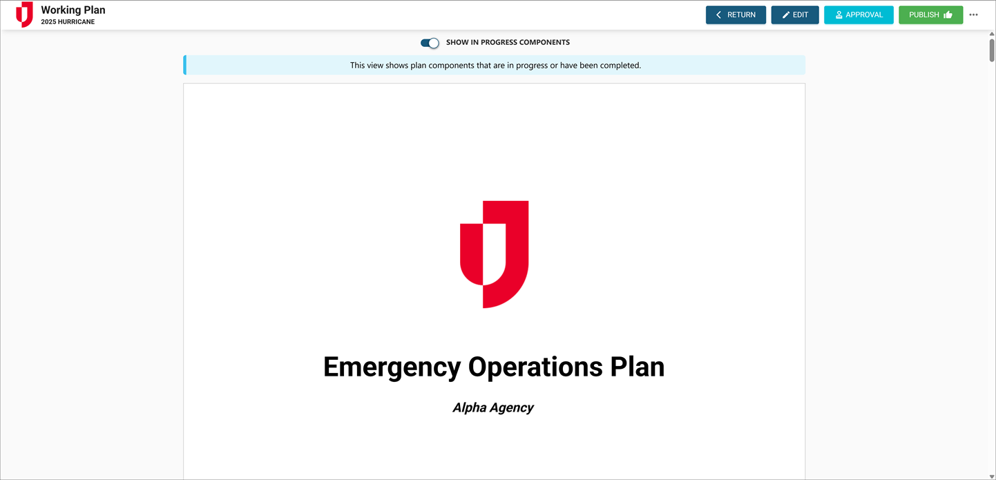 Plan builder emergency operations plan